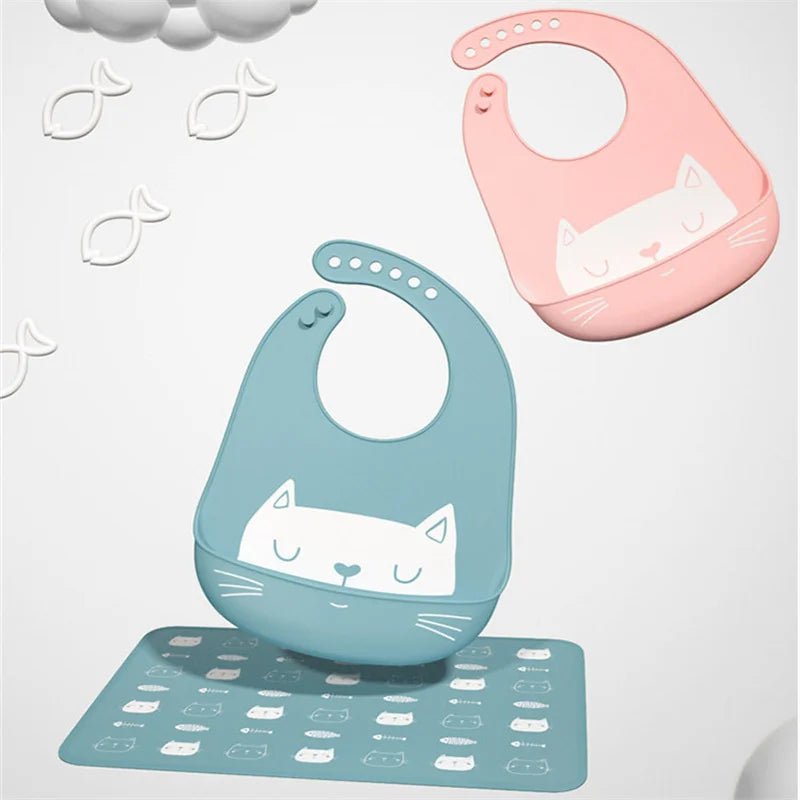 Découvrez le Cadeau de Naissance Parfait : Le Bavoir en Silicone Chaton