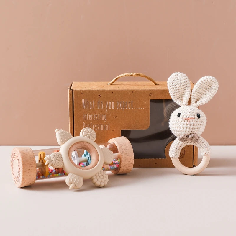 Cadeau de naissance : Coffret Cadeau de Jouets de Dentition et Hochets pour Bébé