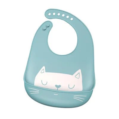 Bavoir en Silicone Chaton - Bleu- Le monde des pitchounes