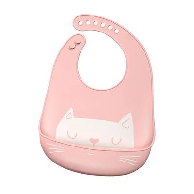 Bavoir en Silicone Chaton - Rose- Le monde des pitchounes