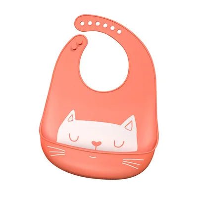 Bavoir en Silicone Chaton - Rouge- Le monde des pitchounes