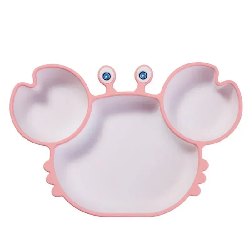 Assiette Silicone Crabe - Rose- Le monde des pitchounes