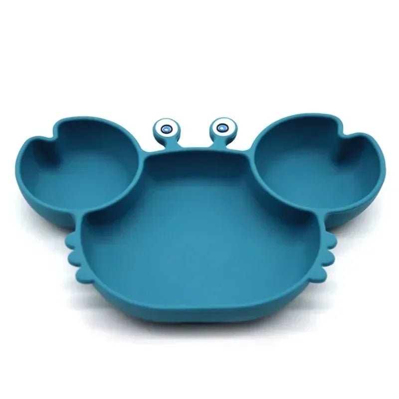 Assiette Silicone Crabe - Bleue- Le monde des pitchounes