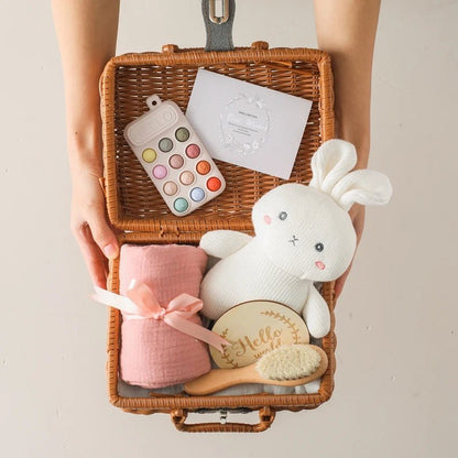 Coffret Cadeau de Naissance - Douceur et Apprentissage pour Bébé - Lapin - Jouet- Le monde des pitchounes